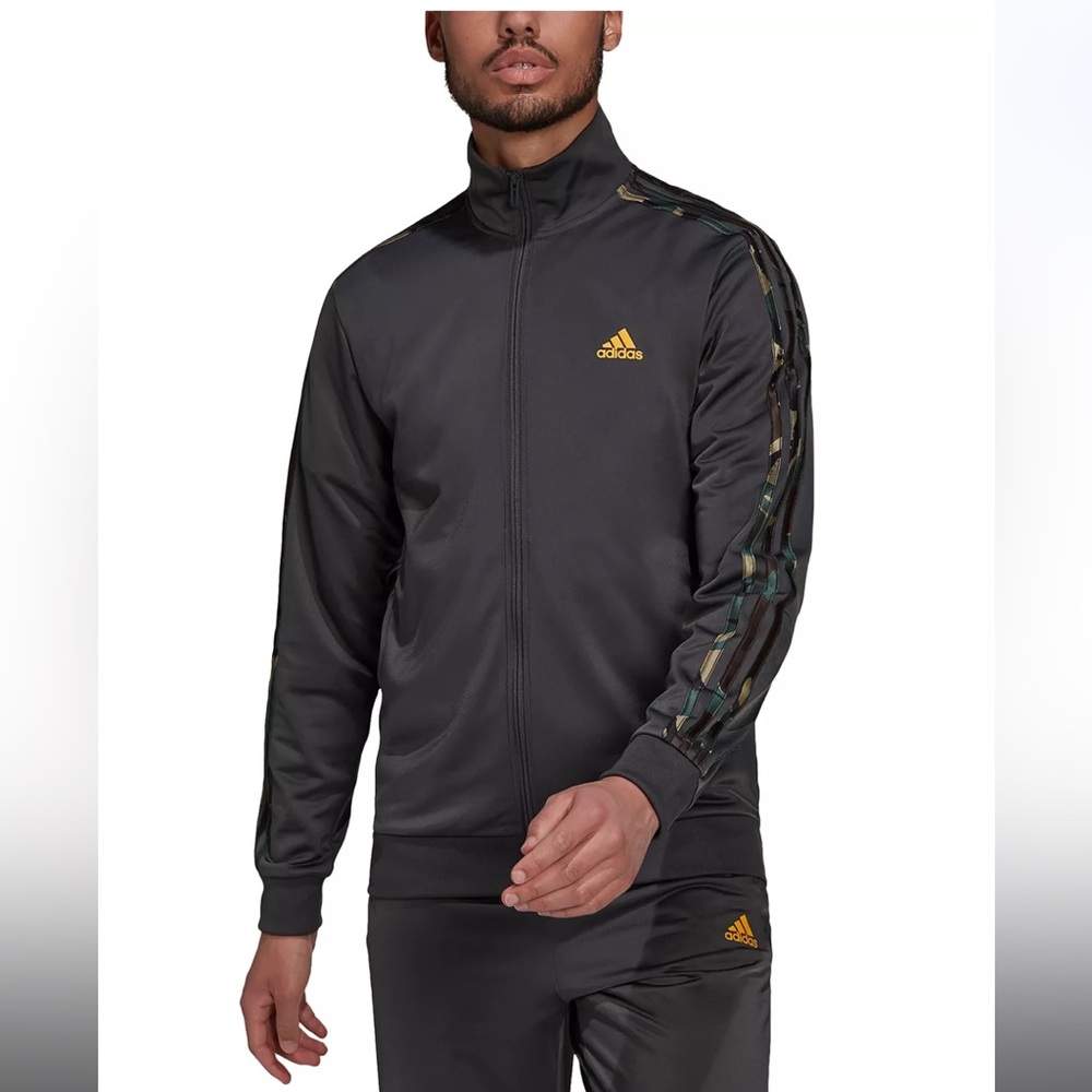 Adidas Men's Primegreen Essentials Warm-Up 3-Stripes Camo Track Jacket & Pants